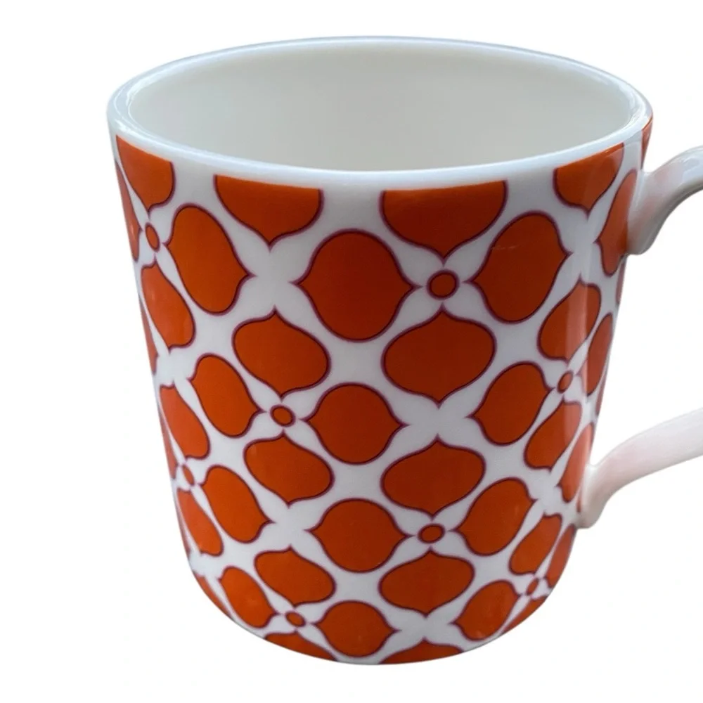 Jonathan Adler Carnaby Orange Floral Mosaic Medallion Mug